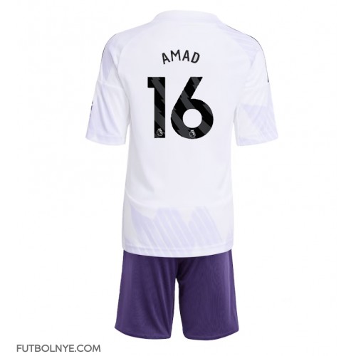 Camiseta Manchester United Amad Diallo #16 Visitante Equipación para niños 2025-26 manga corta (+ pantalones cortos)